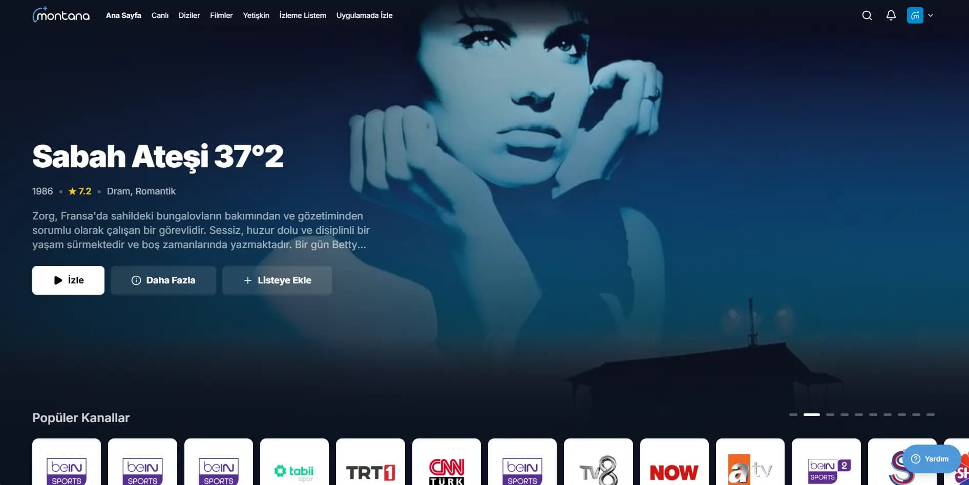 Montana IPTV masaüstü arayüzü